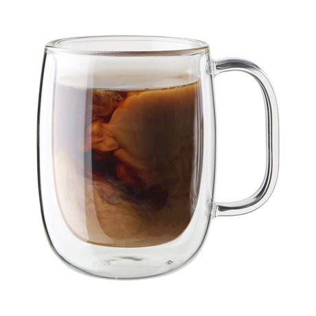ZWILLING Sorrento Plus 2-pc Double-Wall Glass Coffee Mug Set, Clear