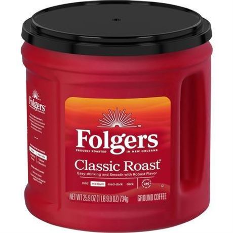 5 x Folgers® Ground Classic Roast Coffee - Medium - 25.9 oz - case of 5