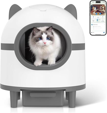 Lpettog Self Cleaning Cat Litter Box, Automatic Litter Box with App Control,Cat