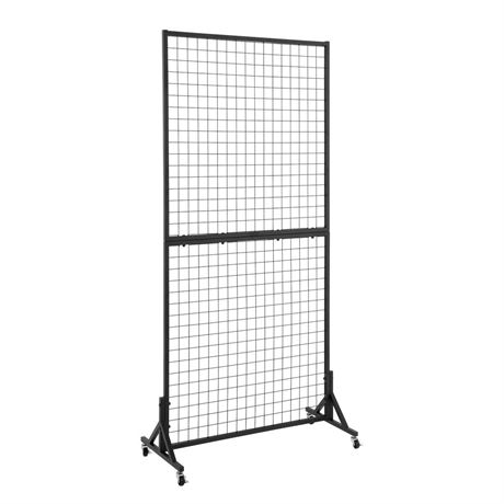 2.9' x 6' Grid Wall Panels Standing Wire Grid, Study Display Rack with T-Base