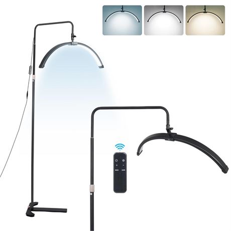 Half Moon LED Light for Lashes Tech Innovative Lamp with Stand Floor and tilt