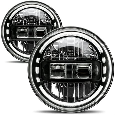 AUDEXEN 7 Inch LED Headlights for Jeep Wrangler JK JKU TJ LJ 1997–2018, 1200%