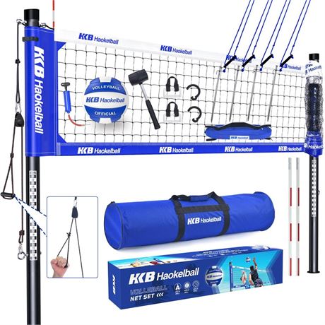 Outdoor Heavy Duty Volleyball Net Set for Backyard Beach with Adjustable