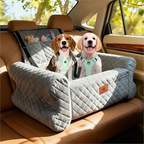 Dog Car Seat for Medium/Large Dogs up to 60 lbs, Memory Foam Dog Booster Seat