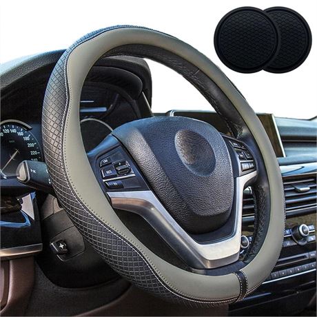 Car Steering Wheel Cover, Microfiber Leather Steering Wheel Protector Matte