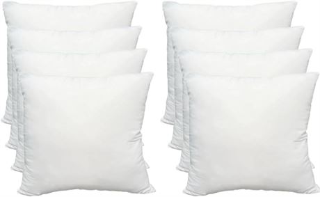 Luxury Throw Pillow Inserts, Pack of 8, 18 x 18 inches Hypoallergenic Ultra