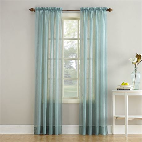 No. 918 Jillian Crushed Voile Sheer Rod Pocket Curtain Panel, 51" x 95", Mineral