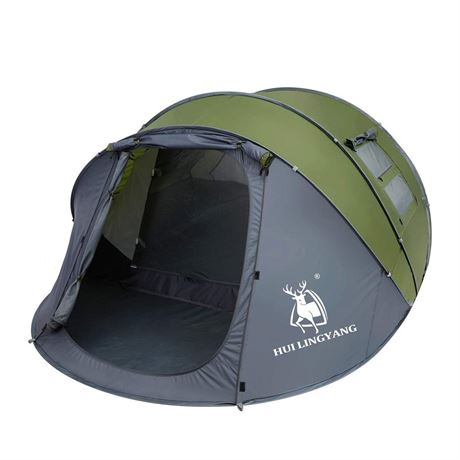 HUI LINGYANG 6 Person Easy Pop Up Tent,12.5’ x 8.5‘ x53.5,Automatic