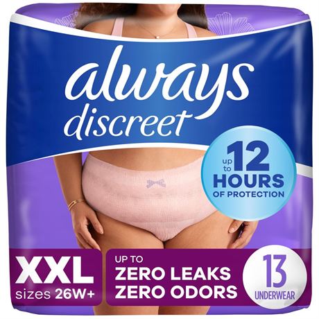 Always Discreet Adult Incontinence Underwear for Women and Postpartum