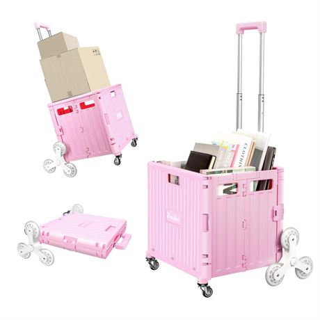 Foldable Rolling Cart for Stair Climbing: Rolling Crate for Grocery File Office