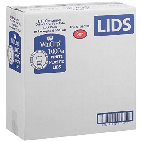 WinCup Foam Plastic Lids (8oz  1000ct.) in White