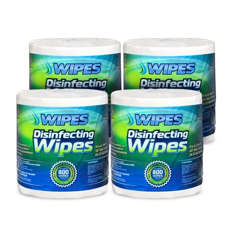 Wipes LLC 800 Count Disinfectant Wipes, Case of 4 Refill Rolls (W24263)