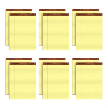 TOPS 8.5 x 11 3/4Legal Pads, 12 Pack, The Legal Pad Brand, Wide Ruled, Yellow