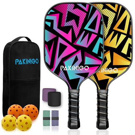 Pickleball Paddles Set of 2, USAPA Pickleball Paddle Rackets Set Fiberglass