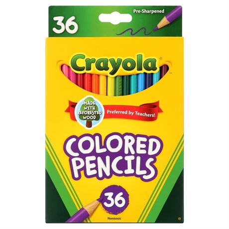 Crayola Colored Pencil Set, 36 Ct, Arts & Crafts, School Supplies, GIfts for