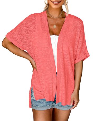 MEROKEETY Womens 2024 Summer Lightweight Cardigan Short Sleeve Open Front