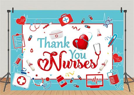 Thank You Nurses Backdrop Nurses Week Themed Nurse Appreciation Party