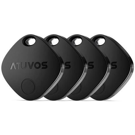 4 PACK ATUVOS Luggage Tracker Tag 4 Pack, Bluetooth Tracker Works with Apple