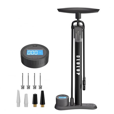 CLOLOP Bike Floor Pump with Gauge,Bike Pump High Pressure 160 PSI,Bicycle Pump