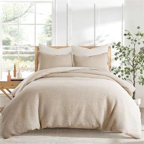 Levtex Home - Cloud Waffle Duvet Cover Set - Full/Queen Duvet Cover + Two