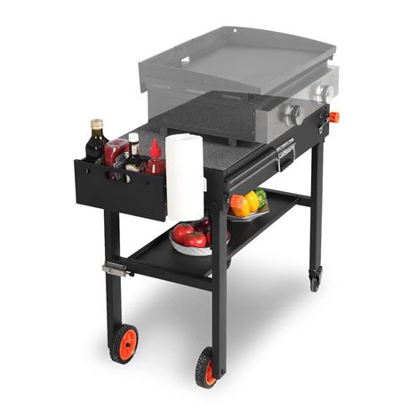 EUTRKei Grill Table for Blackstone Griddle, Portable Griddle Table with Caddy -