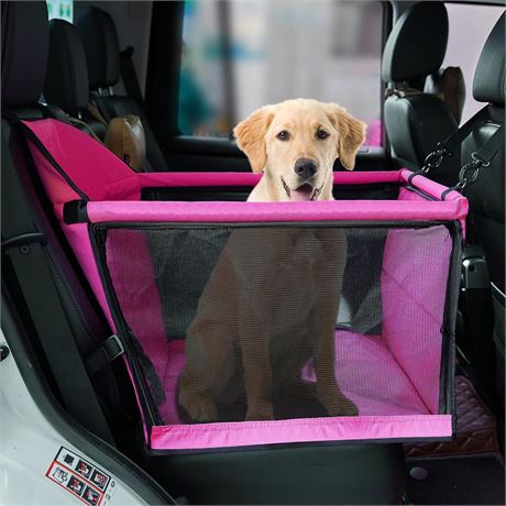 Dog Travel Car Seat Pet Car Booster with Clip-On Safety Leash,Reinforce Support