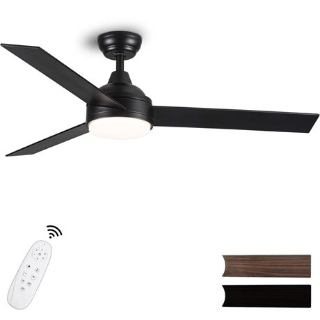 Ceiling Fans with Lights and Remote, 42 Inch Low Profile Ceiling Fan,Noiseless