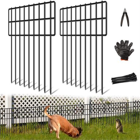 25 Panels Garden Fencing Animal Barrier, 17in (H) X 27ft (L) Dog Dig Fence