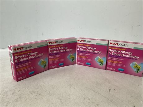 CVS Maximum Strength Severe Allergy & Sinus Headache Acetaminophen Tablets, 20