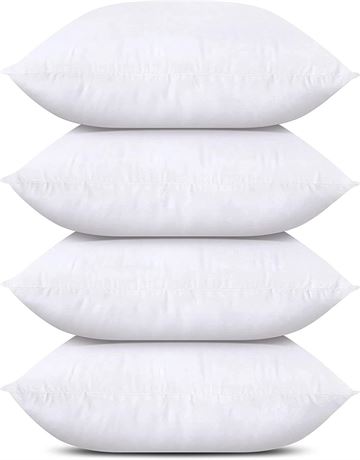 Utopia Bedding Throw Pillows (Set of 4, White), 16 x 16 Inches Pillows for