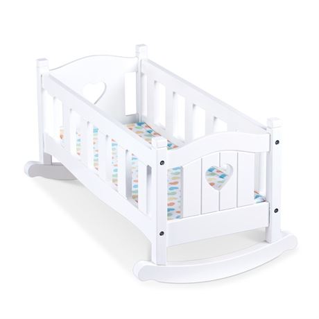 Melissa & Doug Mine to Love Wooden Play Cradle for Dolls, Stuffed Animals -