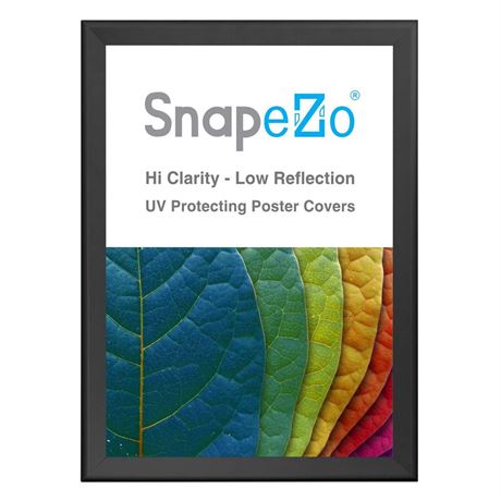 SnapeZo Black 33x46 Poster Frame, 1.7 Aluminum Profile, Front-Loading Snap