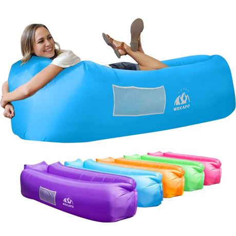 WEKAPO Inflatable Lounger Air Sofa Chair–Camping & Beach Accessories–Portable