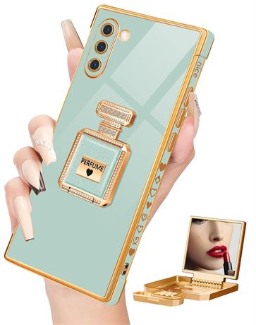 Buleens for Galaxy Note 10 Case with Metal Perfume Bottle Mirror Stand, Cute