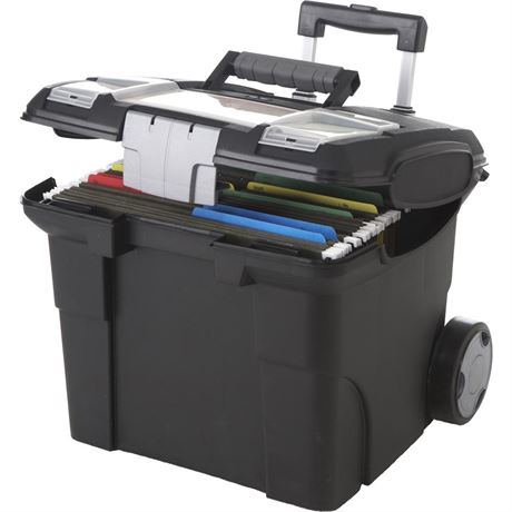 Storex Premium File Cart  16-3/8 X 17 X 15  Black