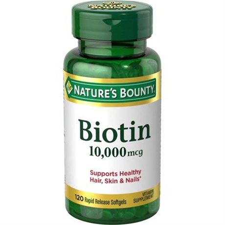 Nature’s Bounty Biotin Supplement  10000mcg  120 Rapid Release Softgels