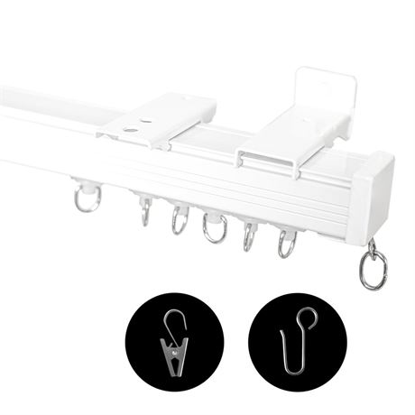 Ceiling Curtain Track, Ceiling Wall Mount Room Divider Curtains Track Rods