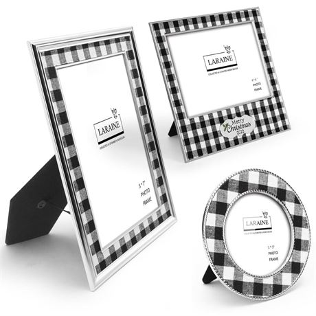 LARAINE Picture Photo Frame 3-color Plaid Metal High Definition Display