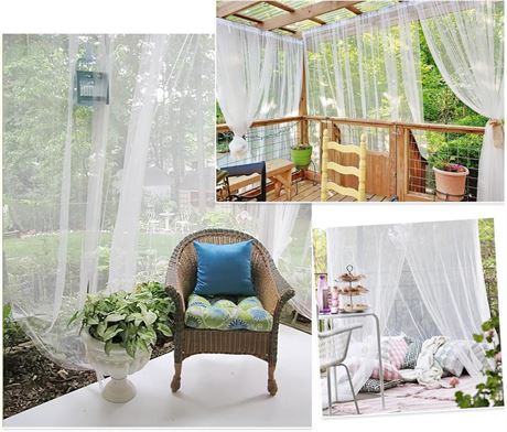 RYB HOME Outdoor Mosquito Net for Porch/Patio/Canopy/Gazebo - 2 Panels