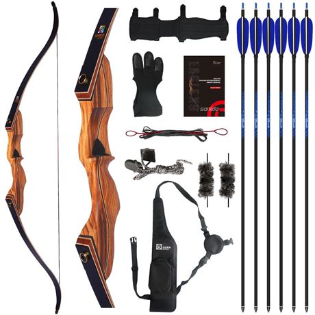 Sanlida Eagle X9 New 58” RTH Standard Hunting Recurve Bow and Arrow Set for