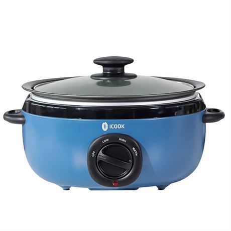 Icook Usc-65-Op001Bl 6.5 Quart Slow Cooker,Aluminium Sear/Sauté Stew Pot