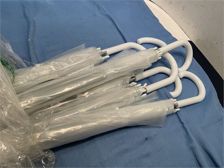 Set of 6 Clear Dome Wedding Umbrellas • Transparent Bridal Party Umbrellas •