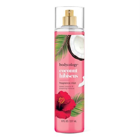 Bodycology Coconut Hibiscus Body Mist, 8 fl.oz. 4 pack