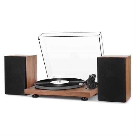 Vinyl Record Player with 40W Speakers, Turntable with Bluetooth Input Output