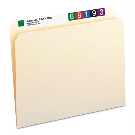 Smead File Folder, Straight-Cut Tab, Letter Size, Manila, 100 per Box (10300)