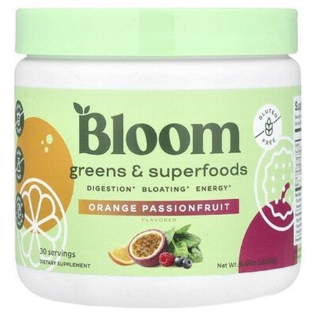 Bloom, Greens & Superfoods, Orange Passionfruit, 6.45 Oz (183.6 G)