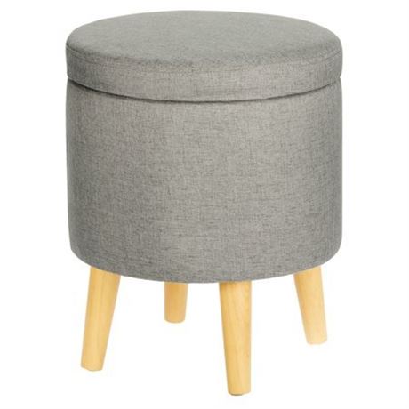Gray & Light Brown Storage Ottoman