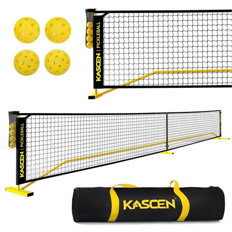 KASCEN Portable Pickleball Net for Driveway - 22FT Official Regulation Size