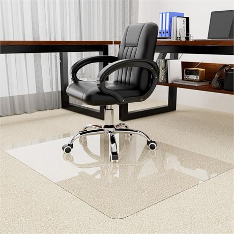 Heavy Duty Office Chair Mat for Hardwood Floors,48'' x 36'' Crystal Clear- 0.05