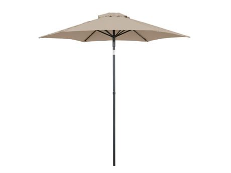 Outdoor 7.5 Foot Round Market Patio Umbrella with Push - Up Lifting & 3 - Way